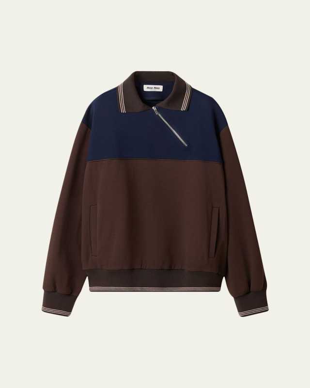 Oversized Two-Tone Knit Sweater